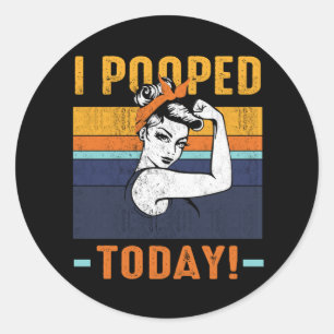 Ik heb vandaag Retro Rosie Funny Humor Sterke Wome Ronde Sticker