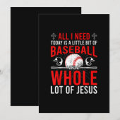 Ik heb vandaag veel honkbal nodig van Jezus honkba Save The Date (Voorkant / Achterkant)