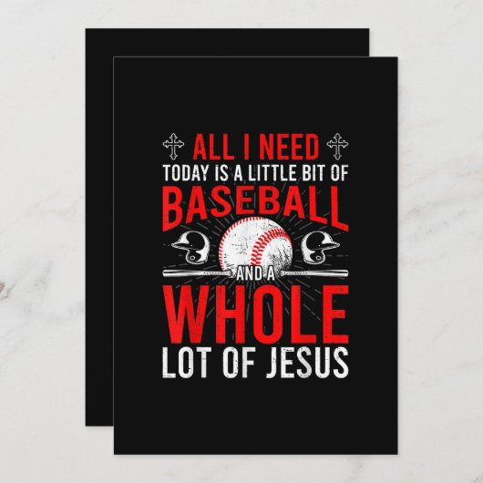 Ik heb vandaag veel honkbal nodig van Jezus honkba Save The Date (Voorkant / Achterkant)