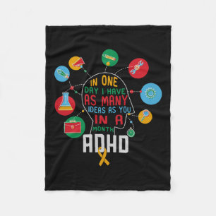 Ik heb veel ideeën ADHD bewustzijn en comfort kleu Fleece Deken