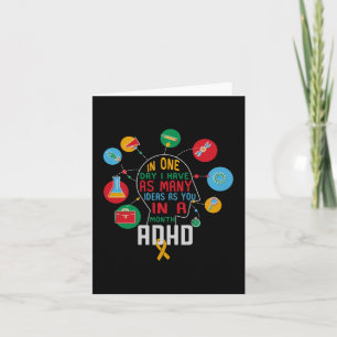 Ik heb veel ideeën ADHD bewustzijn en comfort kleu Kaart