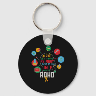 Ik heb veel ideeën ADHD bewustzijn en comfort kleu Sleutelhanger