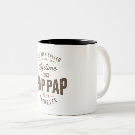 Ik heb veel namen genoemd, maar pap-pap is mijn tweekleurige koffiemok (Voorkant rechts)