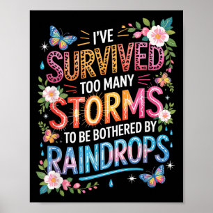 Ik heb vele stormen overleefd, Motiverend Inspirer Poster