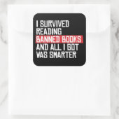 Ik heb verboden boeken gelezen vierkante sticker (Tas)