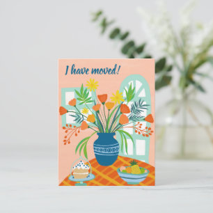 IK HEB VERHUISD Bloemenboeket Nieuw Thuisadres Sch Briefkaart