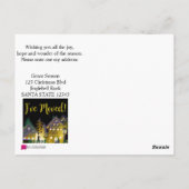 Ik heb verlichte kerstwoningen verplaatst briefkaart (Achterkant)