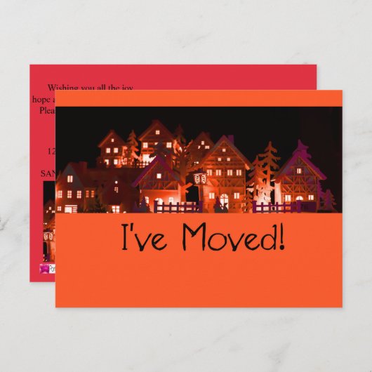 Ik heb verlichte kerstwoningen verplaatst briefkaart (Voorkant / Achterkant)