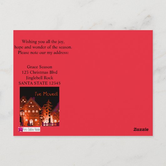 Ik heb verlichte kerstwoningen verplaatst briefkaart (Achterkant)