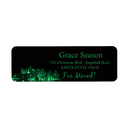 Ik heb verlichte kerstwoningen verplaatst etiket (Voorkant)