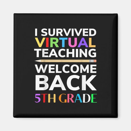 Ik heb virtueel lesgeven overleefd Terug naar scho Magneet (Voorkant)