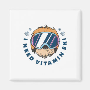 Ik heb vitamine Ski nodig - Skiën Magneet
