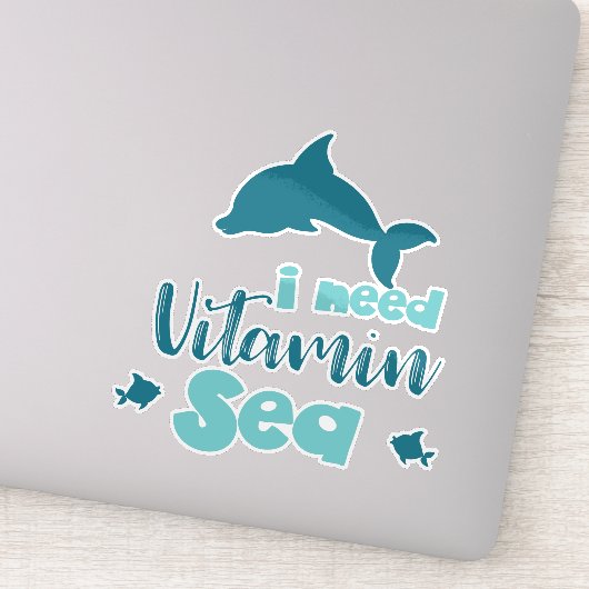 Ik heb vitamine-Zee, dolfijn, vis, Zee, Vacature n Sticker (Detail)