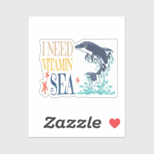 Ik heb Vitamine Zee Grappige Orka Dolfijn Zomer Sticker