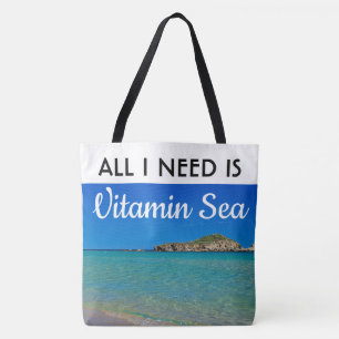 Ik heb vitamine Zee italiaans turquoise water nodi Tote Bag