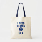Ik heb vitamine Zee Nautical Blue Anchor Canvas ta Tote Bag (Voorkant)