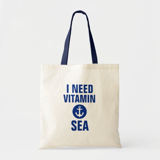 Ik heb vitamine Zee Nautical Blue Anchor Canvas ta Tote Bag (Voorkant)