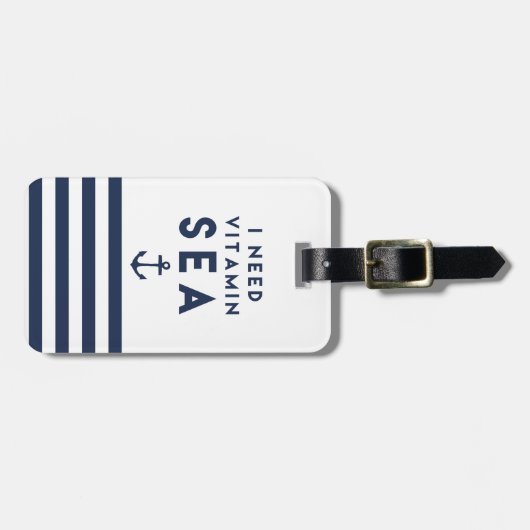 Ik heb Vitamine Zee Navy Anchor Quote nodig Bagagelabel (Voorkant horizontaal)