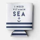 Ik heb Vitamine Zee Navy Anchor Quote nodig Blikjeskoeler (Voorkant)