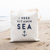 Ik heb Vitamine Zee Navy Anchor Quote nodig Tote Bag