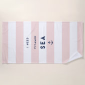 Ik heb vitamine-Zee nodig | Gestreept Strandlaken (Voorkant)