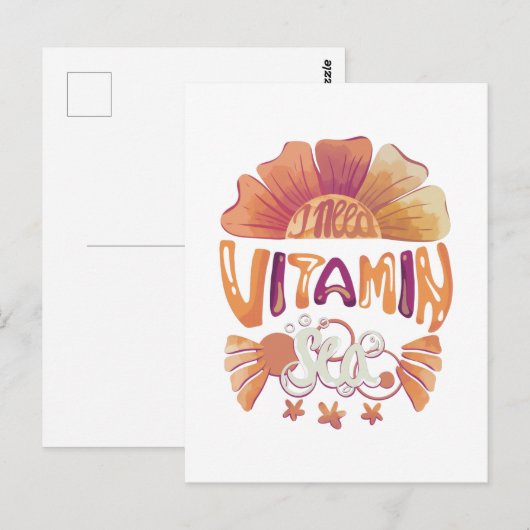 Ik heb vitamine Zee nodig: met de hand geschreven  Briefkaart (Voorkant / Achterkant)