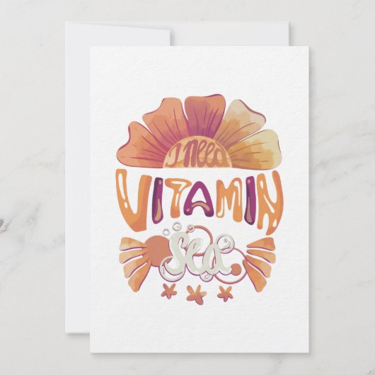 Ik heb vitamine Zee nodig: met de hand geschreven  Feestdagenkaart (Voorkant)