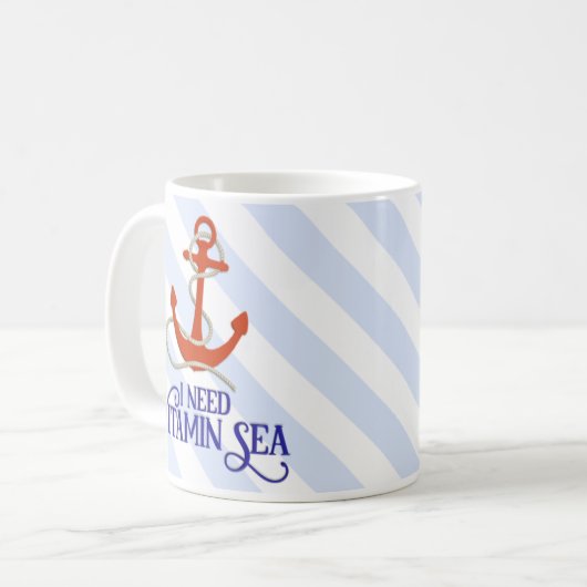 "Ik heb vitamine-Zee nodig", met een nicht design Koffiemok (Voorkant links)