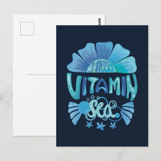Ik heb vitamine Zee nodig: Ocean's Call Briefkaart (Voorkant / Achterkant)