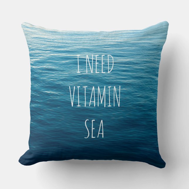 IK HEB VITAMINE ZEE NODIG - Pillow met zee achterg Kussen (Voorkant)