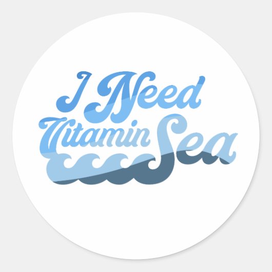 Ik heb Vitamine Zee Nodig Ronde Sticker (Voorkant)