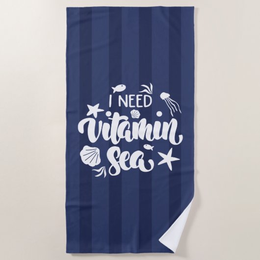 Ik heb vitamine zee nodig strandlaken (Voorkant)