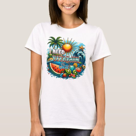 Ik heb vitamine zee nodig t-shirt (Voorkant)
