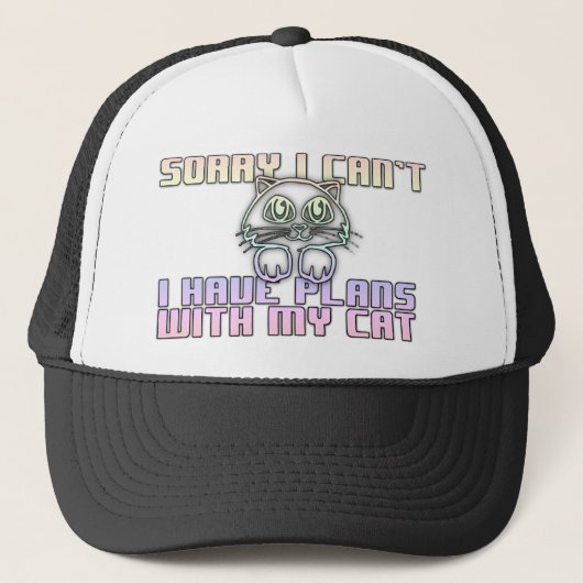 Ik heb vliegtuigen met mijn kat trucker pet (Voorkant)