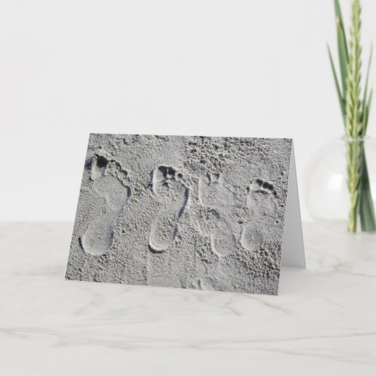 IK HEB VOETAFDRUKKEN ACHTERGELATEN OP ONZE HART-KE FEESTDAGEN KAART (Voorkant)