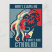 Ik heb voor Cthulhu gestemd. Briefkaart (Voorkant)