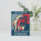 Ik heb voor Cthulhu gestemd. Briefkaart (Staand voorkant)