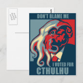Ik heb voor Cthulhu gestemd. Briefkaart (Voorkant / Achterkant)