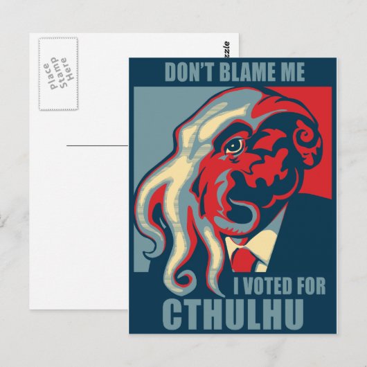 Ik heb voor Cthulhu gestemd. Briefkaart (Voorkant / Achterkant)