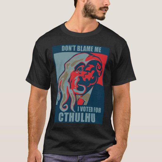 Ik heb voor Cthulhu gestemd T-shirt (Voorkant)