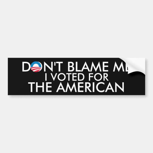 Ik heb voor de Amerikaan gestemd Bumpersticker (Voorkant)
