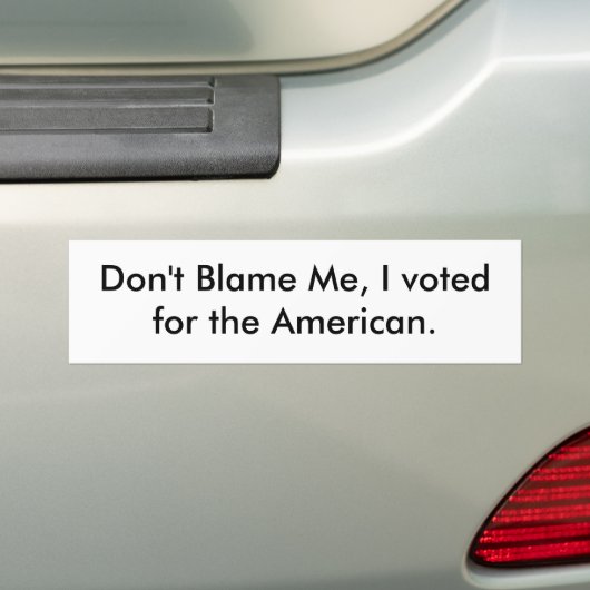Ik heb voor de Amerikaan gestemd. Bumpersticker (Op auto)