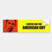 Ik heb voor de Amerikaanse vent gestemd Bumpersticker (Voorkant)