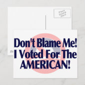 Ik heb voor de Amerikanen gestemd. Briefkaart (Voorkant / Achterkant)