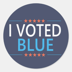 Ik heb voor de blauwe democraat gestemd ronde sticker