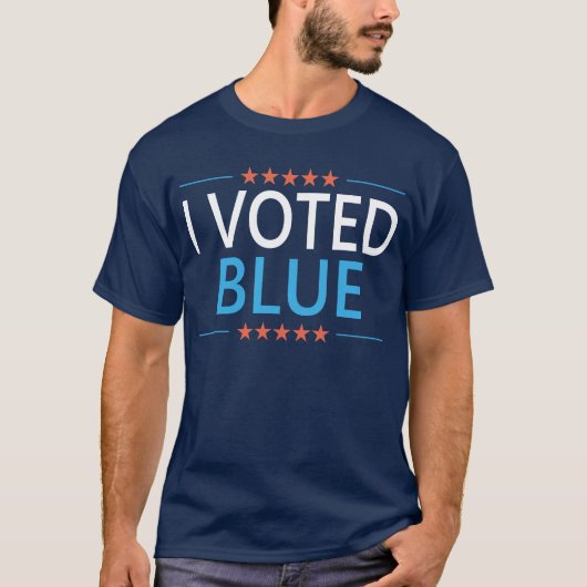 Ik heb voor de blauwe democraat gestemd t-shirt (Voorkant)