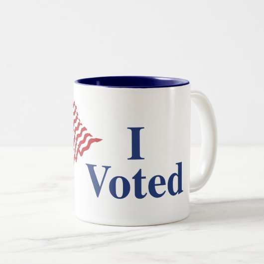 Ik heb voor de Mok van de Sticker gestemd (Voorkant rechts)