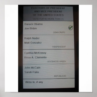 IK HEB VOOR DE TERUGKOPAMA GESTEMD POSTER