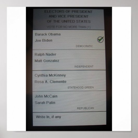 IK HEB VOOR DE TERUGKOPAMA GESTEMD POSTER (Voorkant)