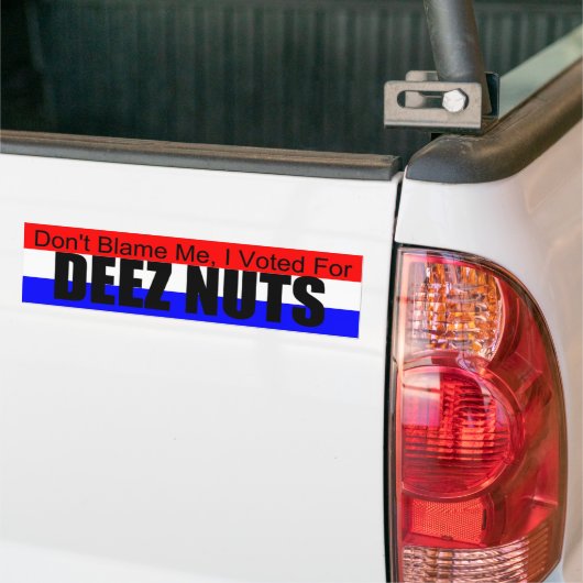 Ik heb voor Deez Nuts gestemd. Bumpersticker (Op Truck)